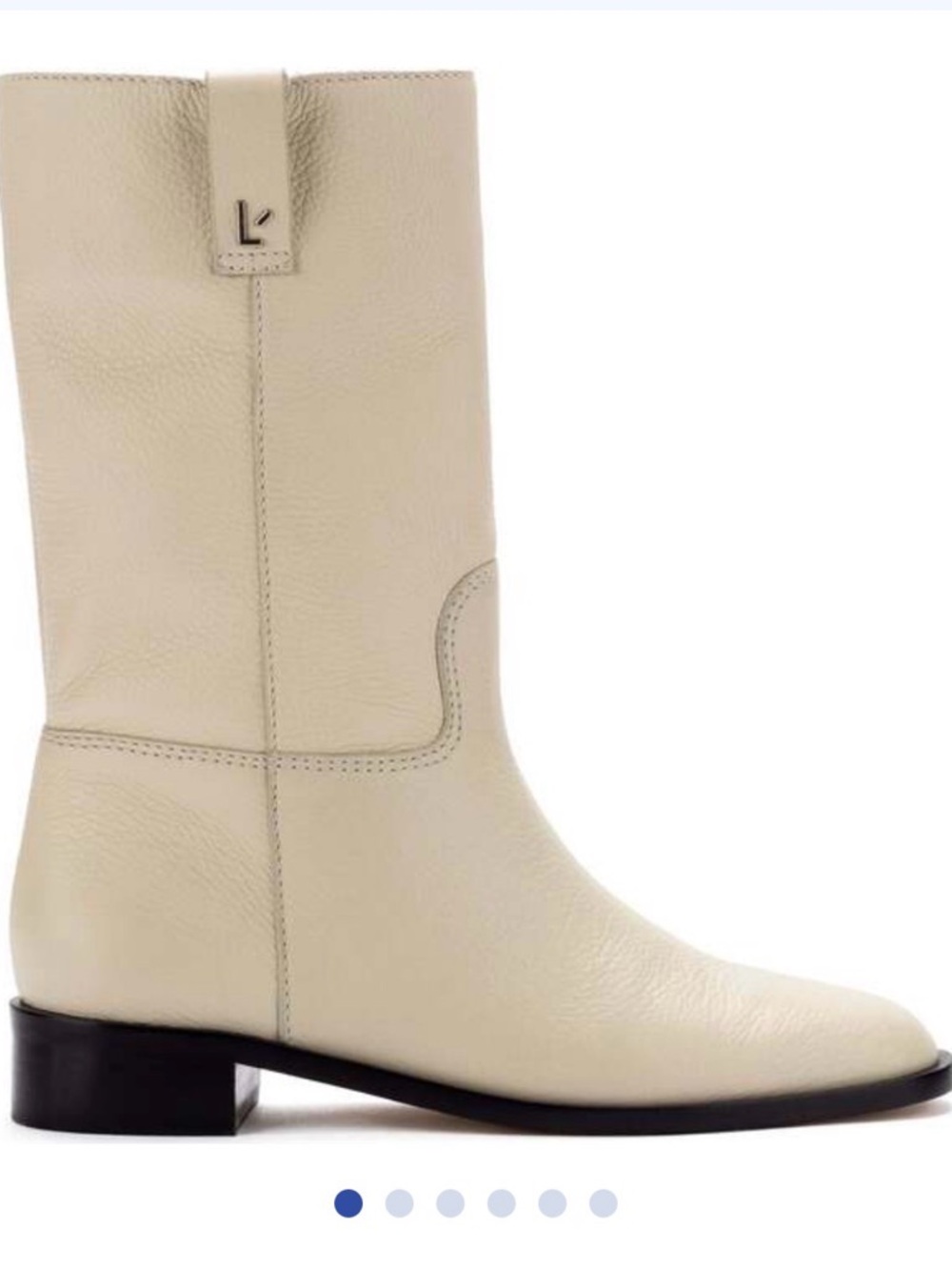 Larroude Boot in Ivory Leather